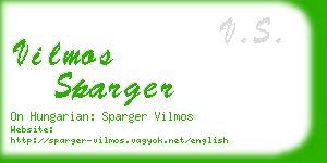 vilmos sparger business card